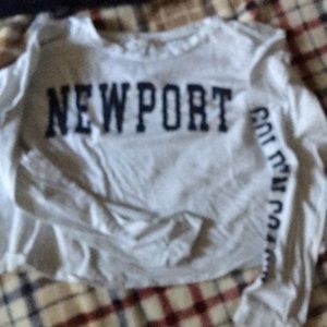 white long sleeve crop top